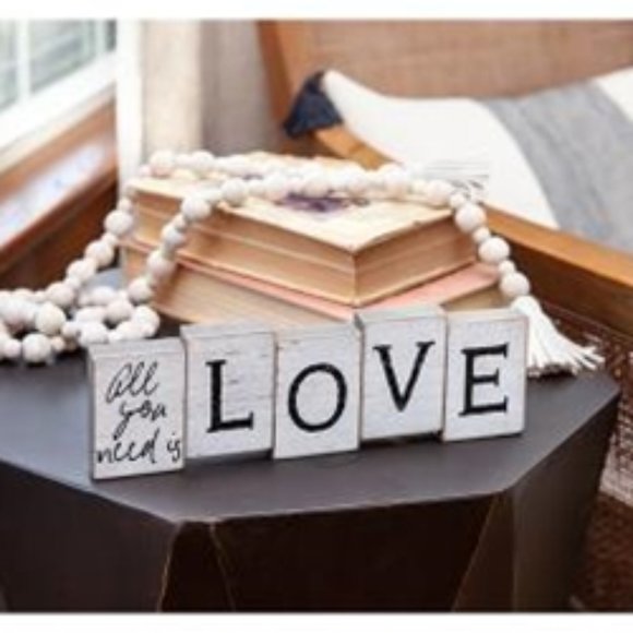 Other - NWT All Need Love Staggered Block Sitter Decor